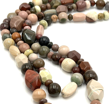 Mine Finds Jay King DTR Multi Color  Two Strand Jasper Sterling Silver Necklace