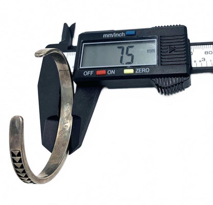 TEME New Mexico Navajo Vintage Inlaid Opal Lapis Open Cuff Bracelet 6.25"