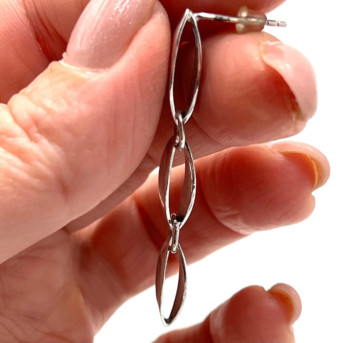 DGS Sterling Silver Geometric Articulated Drop Earrings