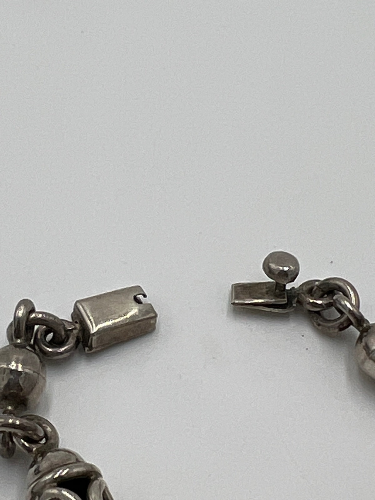 Taxco Sterling Silver Beaded Open Link Ornate Bracelet