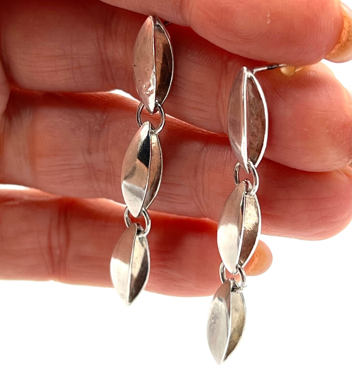 DGS Sterling Silver Geometric Articulated Drop Earrings
