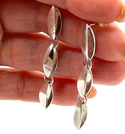 DGS Sterling Silver Geometric Articulated Drop Earrings