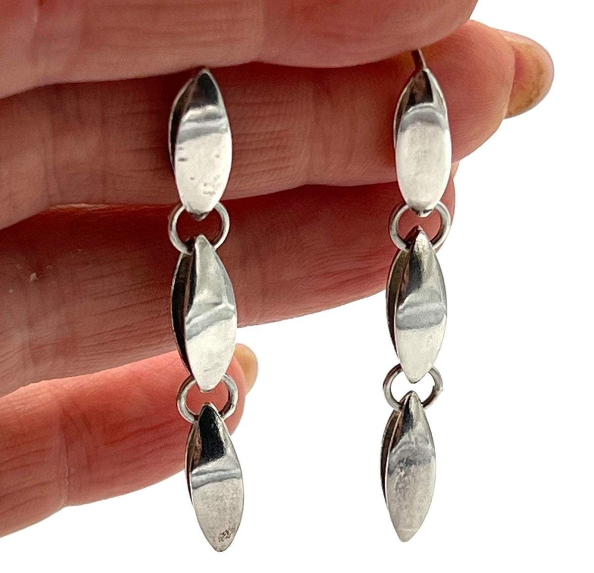 DGS Sterling Silver Geometric Articulated Drop Earrings
