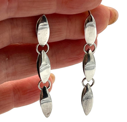 DGS Sterling Silver Geometric Articulated Drop Earrings