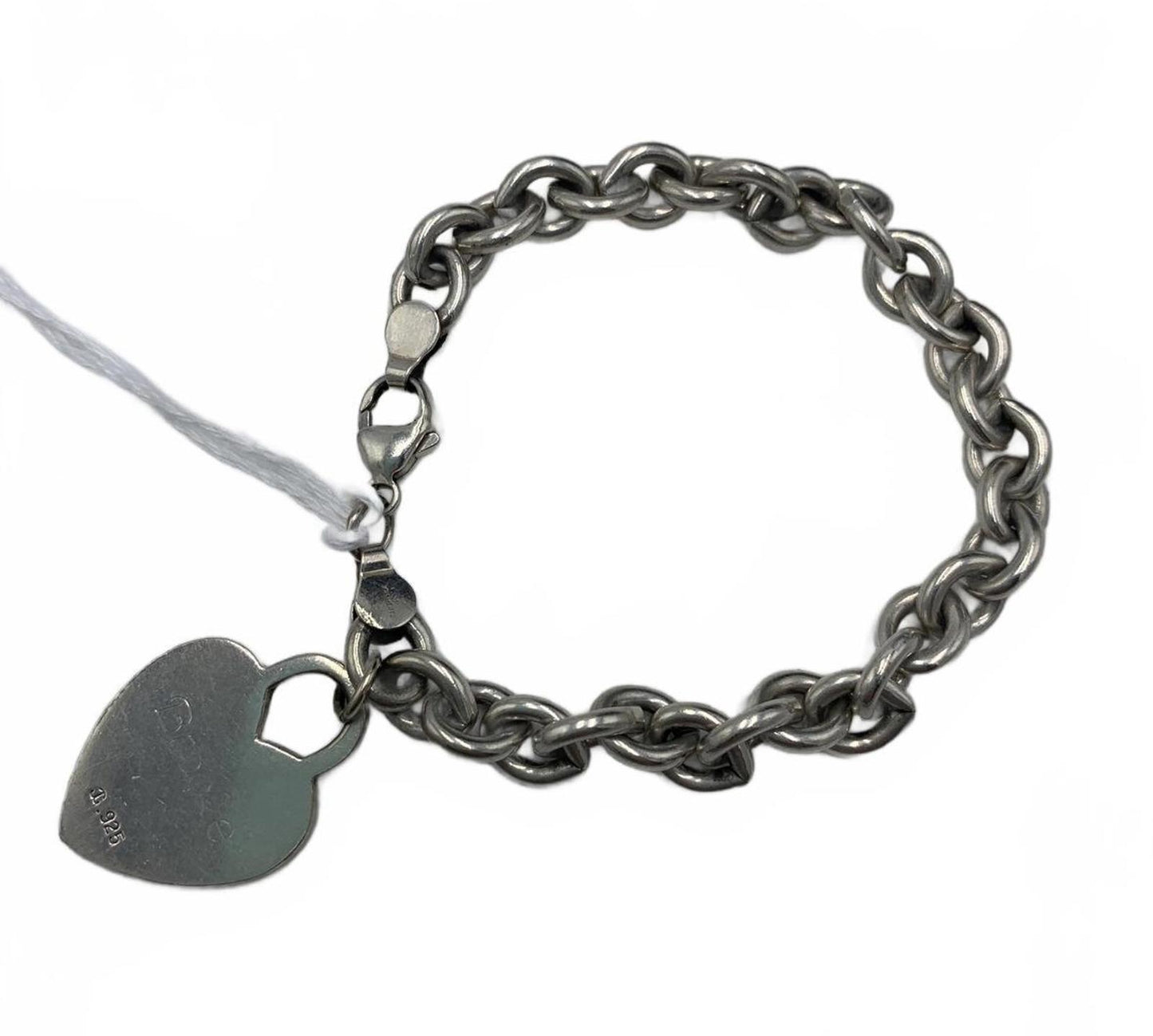 Krementz 925 Sterling Silver 29g Round Link Charm 6.75" Personalized Bracelet