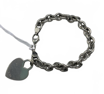 Krementz 925 Sterling Silver 29g Round Link Charm 6.75" Personalized Bracelet