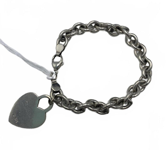 Krementz 925 Sterling Silver 29g Round Link Charm 6.75" Personalized Bracelet