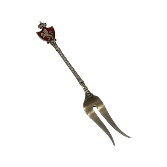 ANTIQUE Marius Hammer 930 Silver Coats of Arms NORWAY Crest Crown Lion FORK