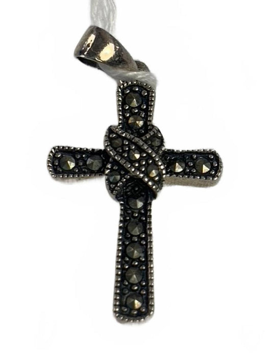 Sterling Sterling Silver Marcasite Cross Pendant