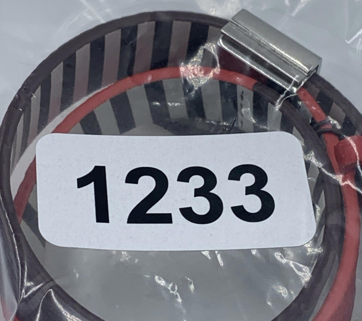 Henri Bendel Two Tone Red Brown Leather Wrap Bracelet Silver Tone Clasp