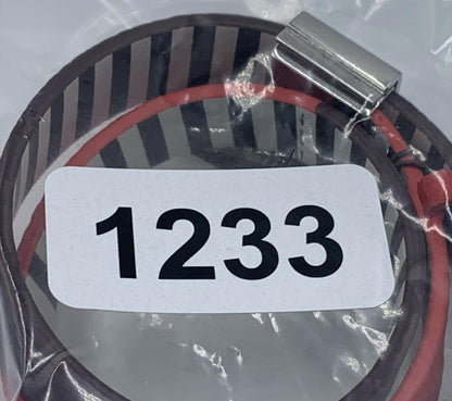 Henri Bendel Two Tone Red Brown Leather Wrap Bracelet Silver Tone Clasp