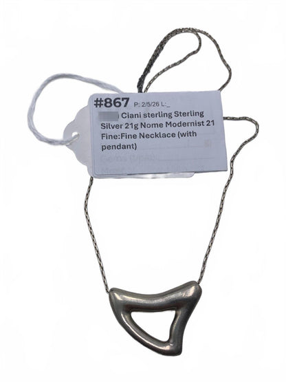 Ciani sterling Sterling Silver 21g Nome Modernist 21 Pendant with chain