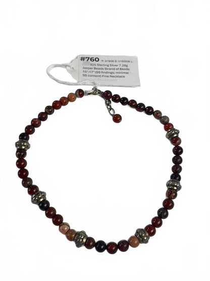 Jasper Bead Strand with Cast 925 Sterling Silver Beads and Findings