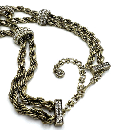 Heidi Daus Chain of Event Clear Large Crystal Chain Necklace Runway