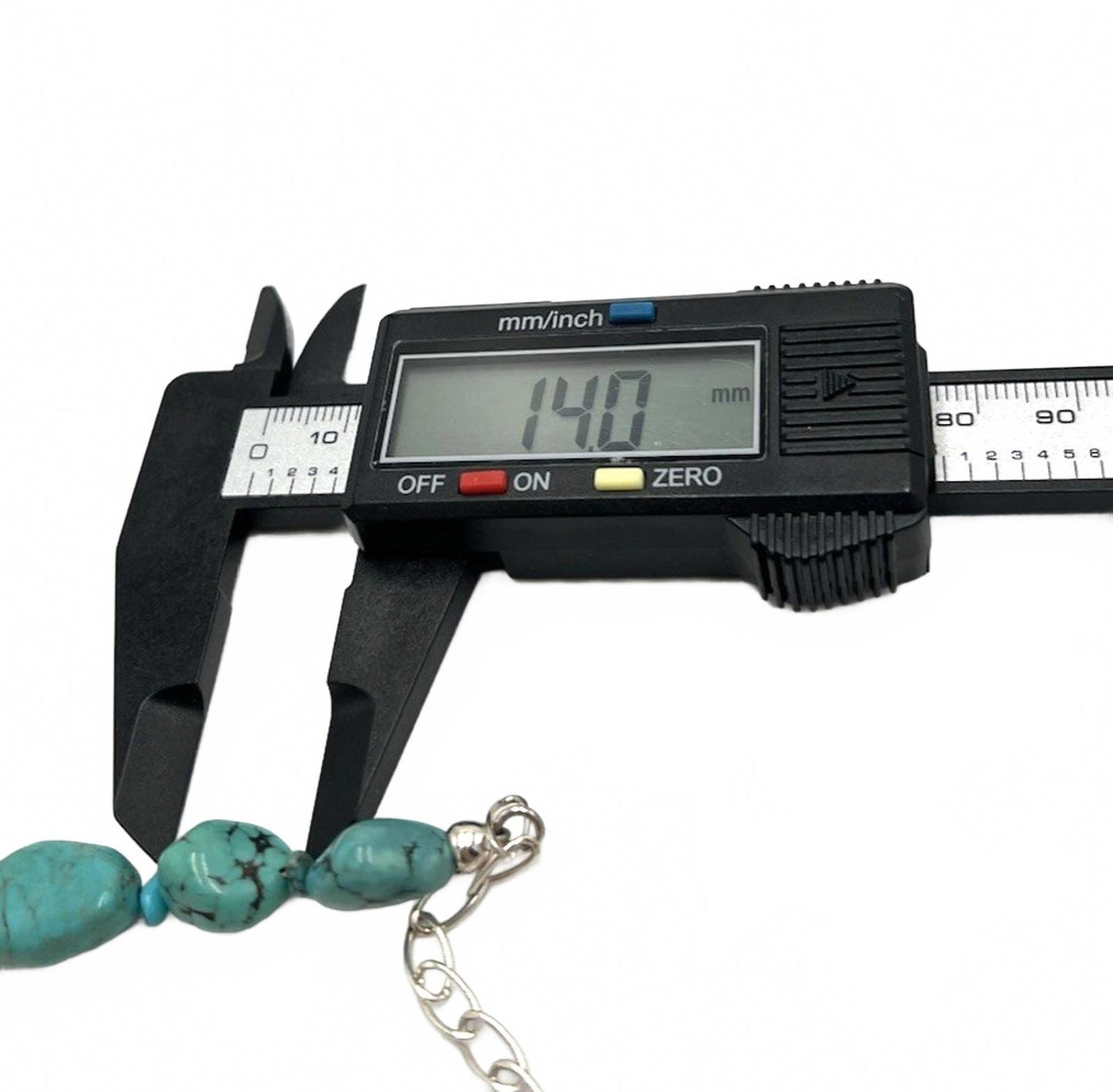 Jay King Necklace Turquoise Nugget Graduated Beads Sterling 925 Silver DTR