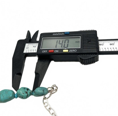 Jay King Necklace Turquoise Nugget Graduated Beads Sterling 925 Silver DTR