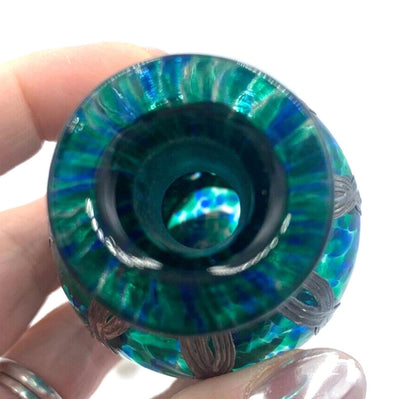 Sileda Wales Silver Overlaid Decorative Art Glass Emerald Green Perfume Bottle