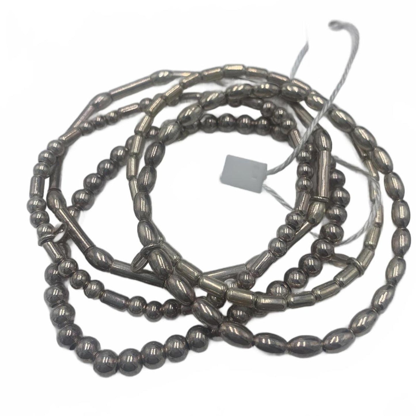 Italy Sterling Silver 31g Beaded 6.25" 5x Spring Stretch TW Bracelets