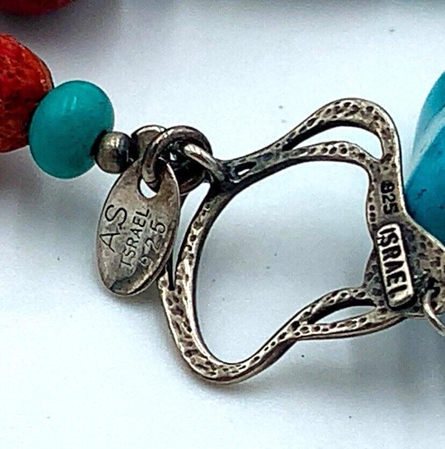 Avi Soffer Israel 925 Silver Turquoise Coral Necklace NWT