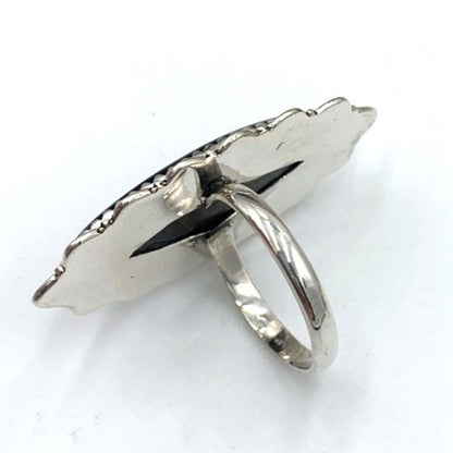 New Old Stock Vintage Native American Large Labradorite Sterling Silver Ring