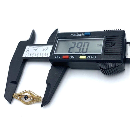 Antique Victorian 10K Gold Seed Pearl Blue Stone Etched Bar Brooch/Pin