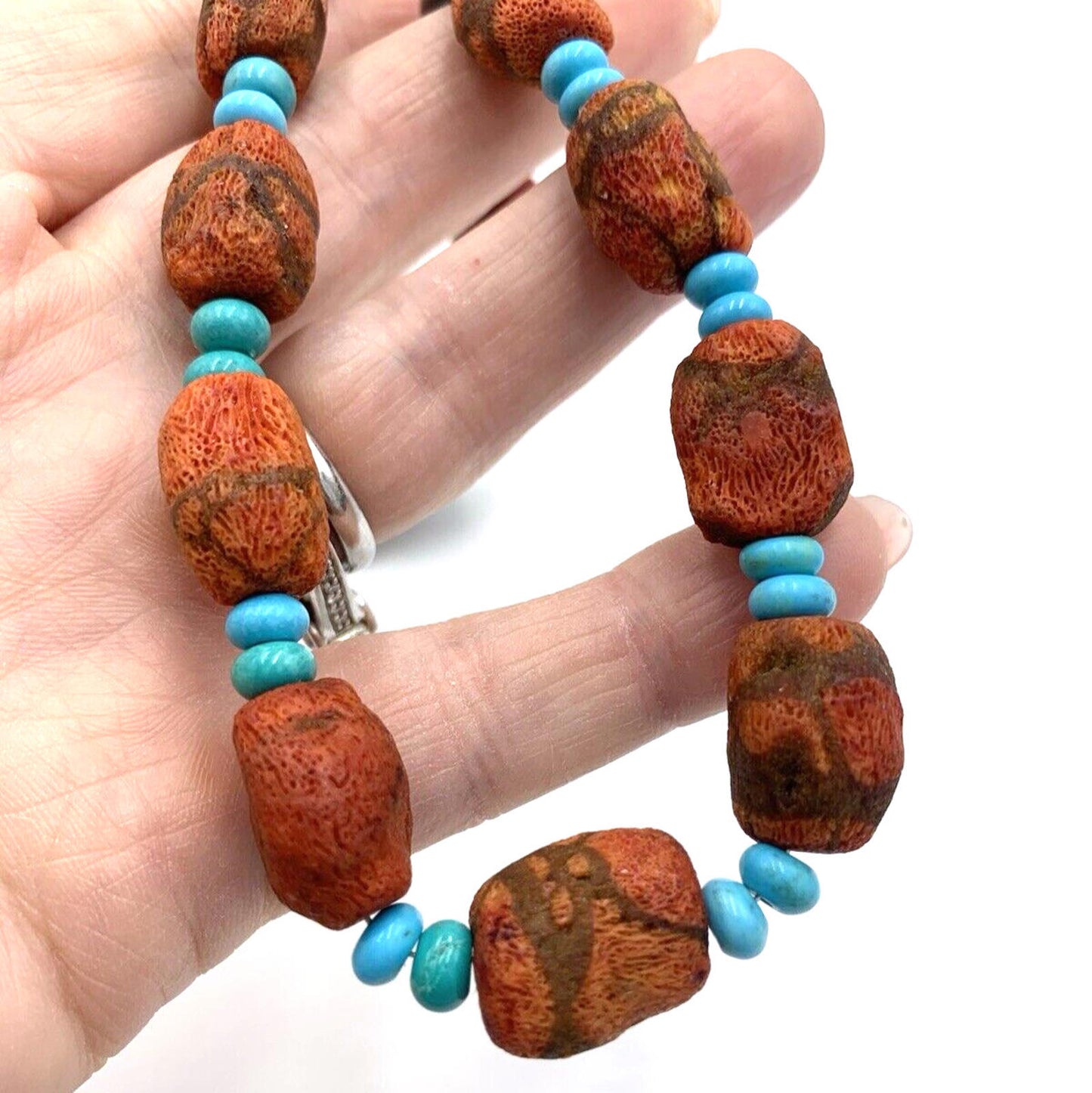 Avi Soffer Israel 925 Silver Turquoise Coral Necklace NWT