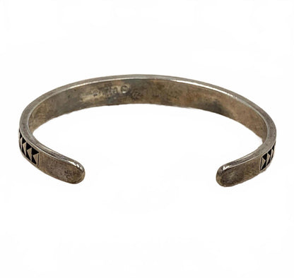 TEME New Mexico Navajo Vintage Inlaid Opal Lapis Open Cuff Bracelet 6.25"