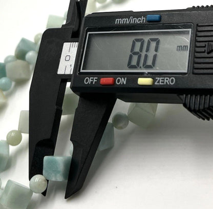 DTRJay King Mine Finds Larimar Cube Beaded Necklace Rare OOAK