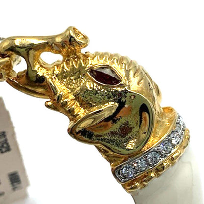 $250 NWT Old Stock Vintage Kenneth Jay Lane KJL Double Elephant Bangle Bracelet