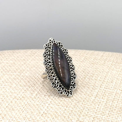 New Old Stock Vintage Native American Large Labradorite Sterling Silver Ring