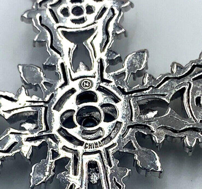 Vintage QVC Nadri Pave CZ Silver Tone Cross Limited Edition Necklace 16”