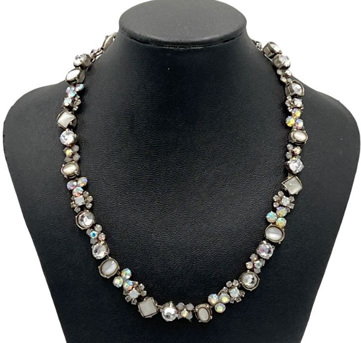 Sorrelli White Swarovski Crystal Aurora Borealis Necklace