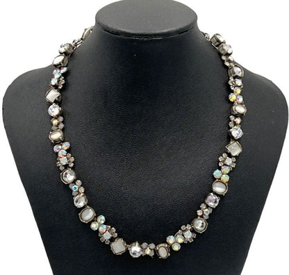Sorrelli White Swarovski Crystal Aurora Borealis Necklace