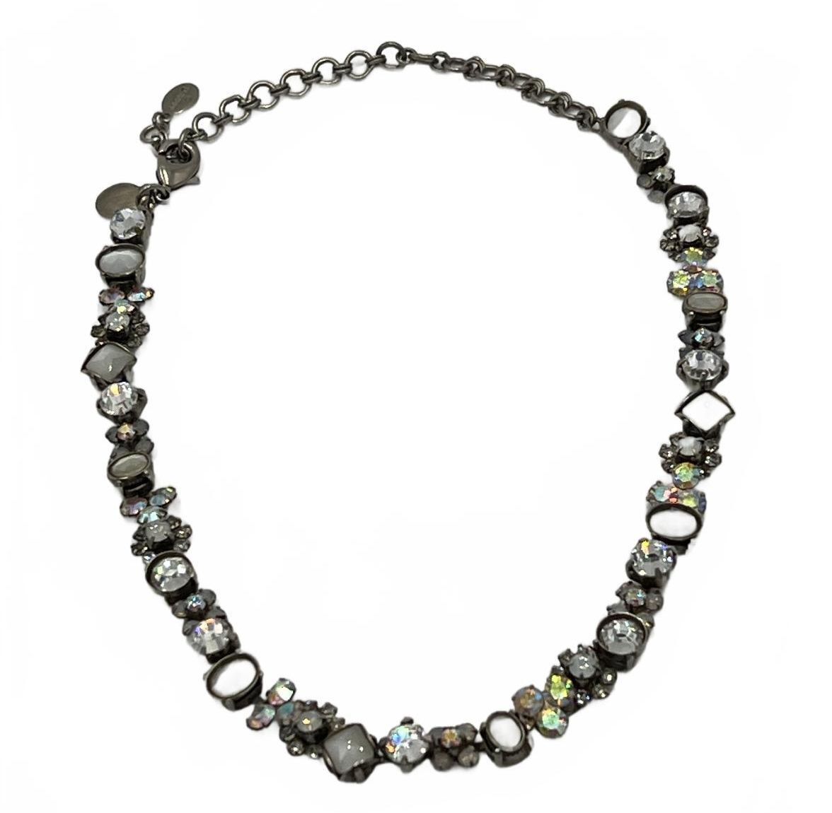Sorrelli White Swarovski Crystal Aurora Borealis Necklace