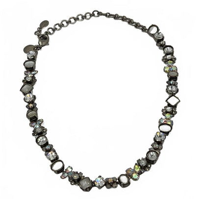 Sorrelli White Swarovski Crystal Aurora Borealis Necklace
