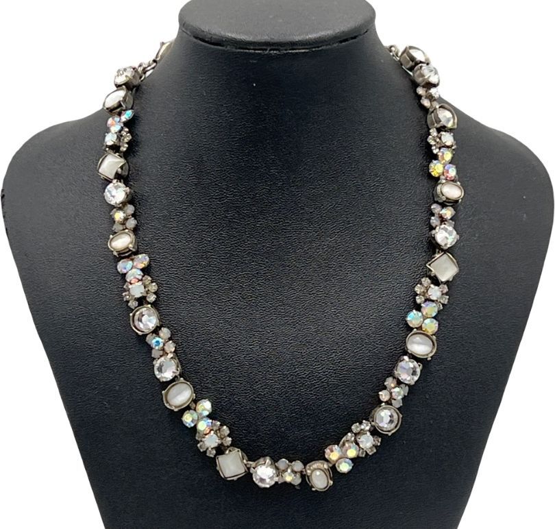 Sorrelli White Swarovski Crystal Aurora Borealis Necklace