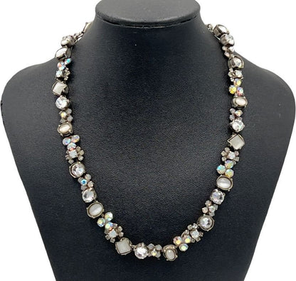 Sorrelli White Swarovski Crystal Aurora Borealis Necklace